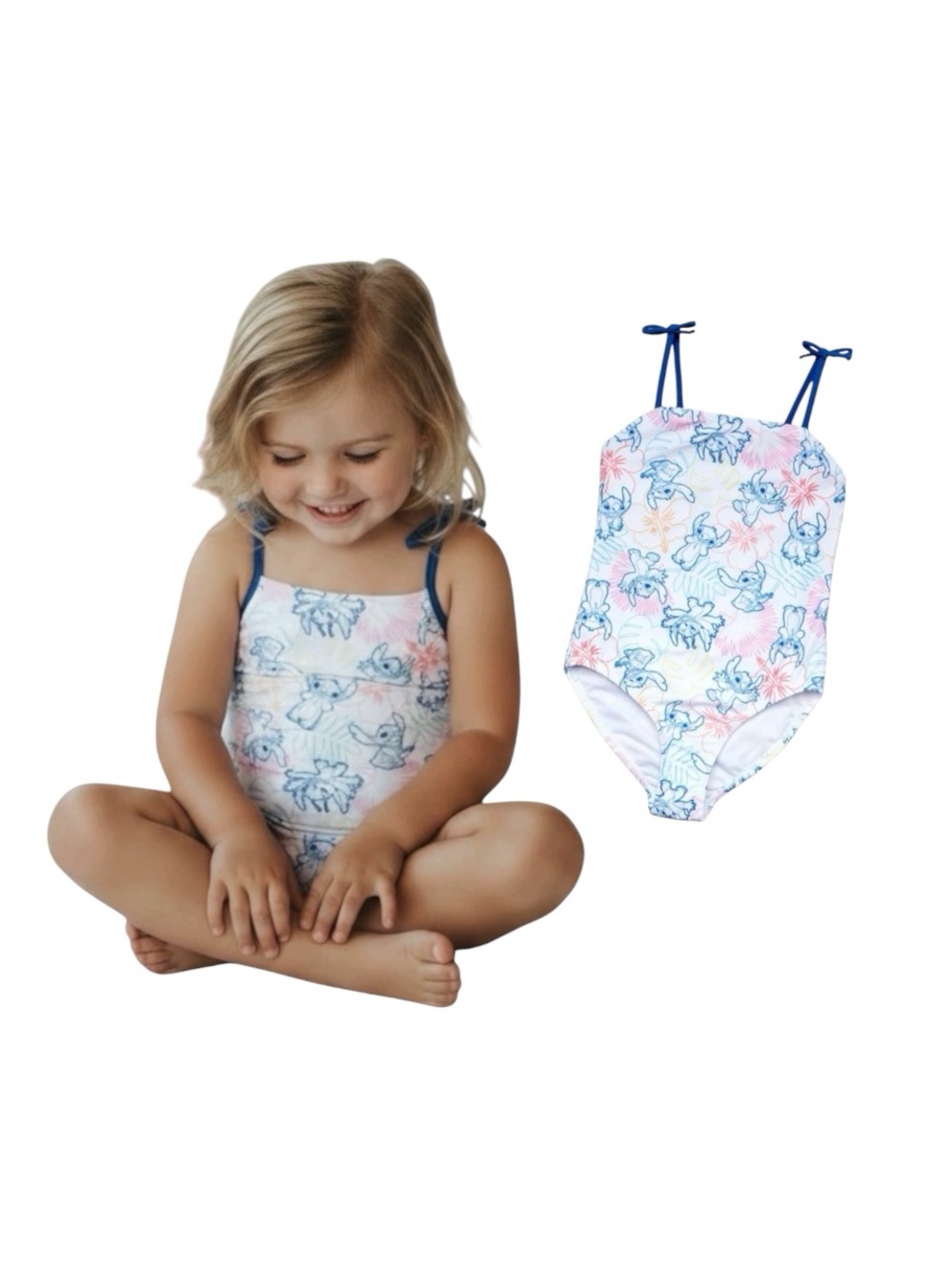 Disney Stitch Design Tie Straps Swimsuit